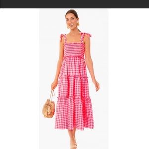 Tuckernuck Pomander Place Hot Pink Checkered Dress